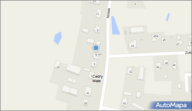 Cedry Małe, Nowa, 5, mapa Cedry Małe