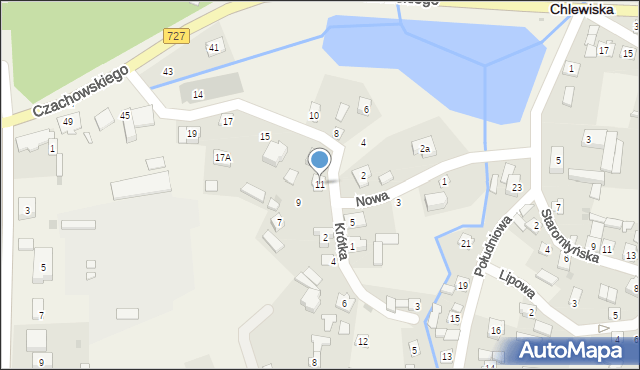 Chlewiska, Nowa, 11, mapa Chlewiska