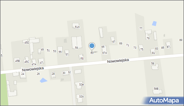Chodów, Nowowiejska, 63, mapa Chodów