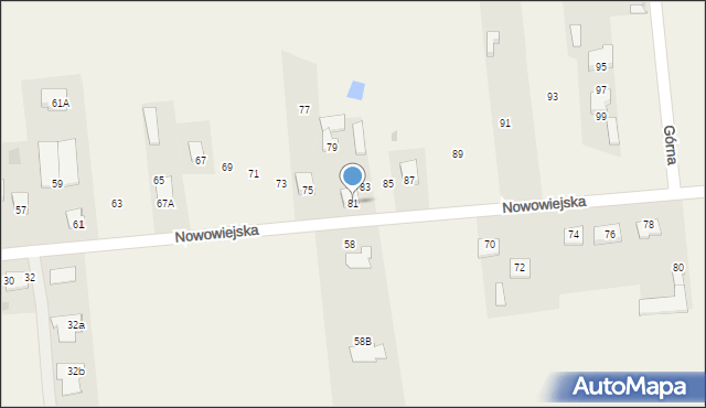 Chodów, Nowowiejska, 81, mapa Chodów