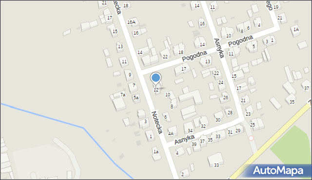 Chodzież, Notecka, 12, mapa Chodzież