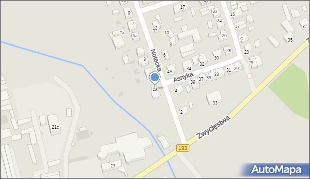 Chodzież, Notecka, 1a, mapa Chodzież