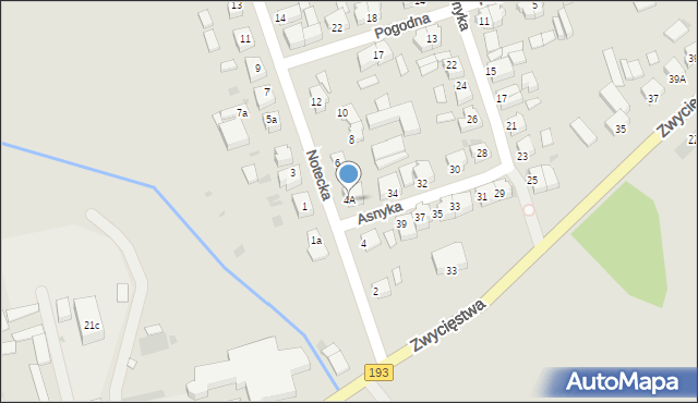 Chodzież, Notecka, 4A, mapa Chodzież