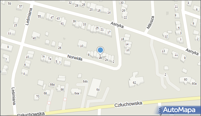Chojnice, Norwida Cypriana Kamila, 4b, mapa Chojnic