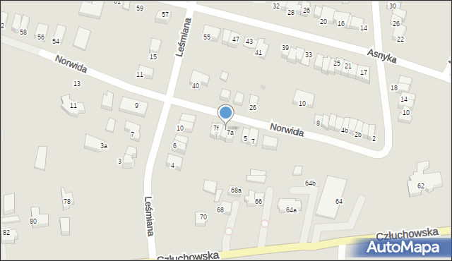 Chojnice, Norwida Cypriana Kamila, 7c, mapa Chojnic