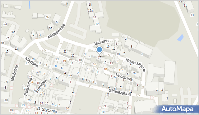 Chojnice, Nowe Miasto, 17, mapa Chojnic