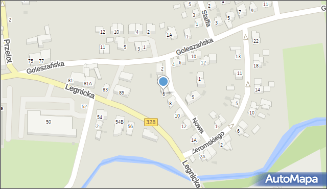 Chojnów, Nowa, 6, mapa Chojnów