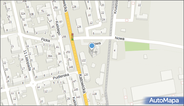 Chorzów, Nowa, 2, mapa Chorzów