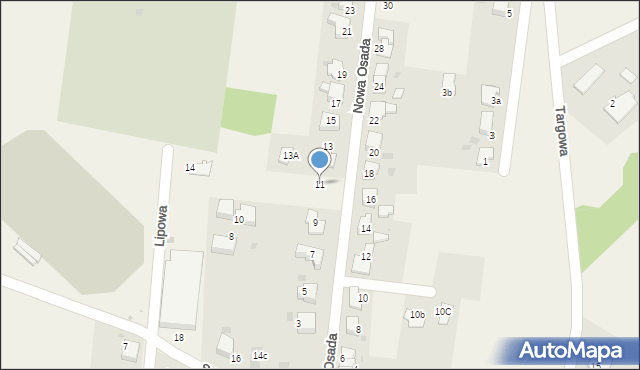 Chybie, Nowa Osada, 11, mapa Chybie
