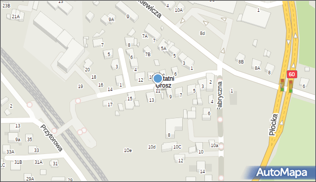 Ciechanów, Nowokolejowa, 11, mapa Ciechanów