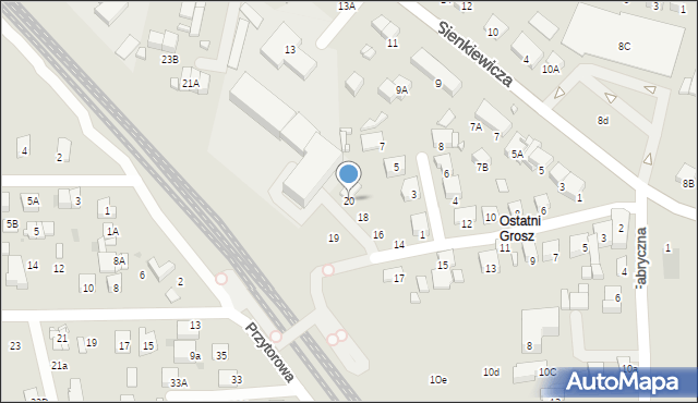 Ciechanów, Nowokolejowa, 20, mapa Ciechanów