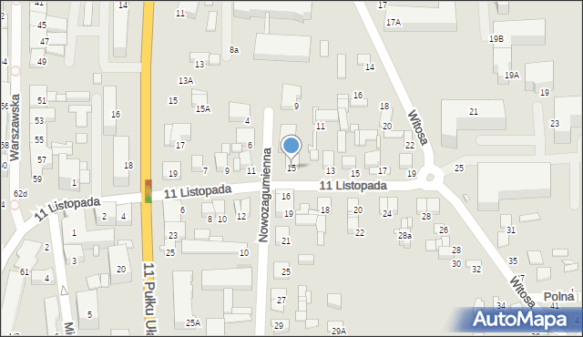 Ciechanów, Nowozagumienna, 15, mapa Ciechanów