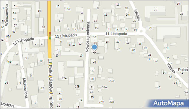 Ciechanów, Nowozagumienna, 23, mapa Ciechanów