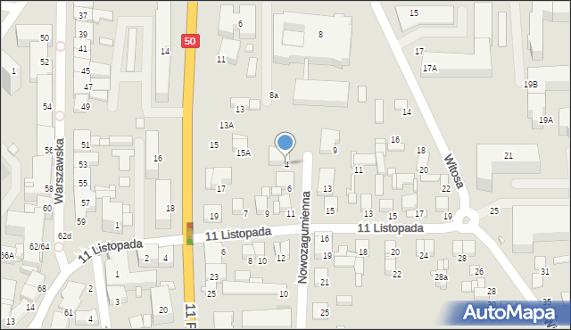 Ciechanów, Nowozagumienna, 4, mapa Ciechanów