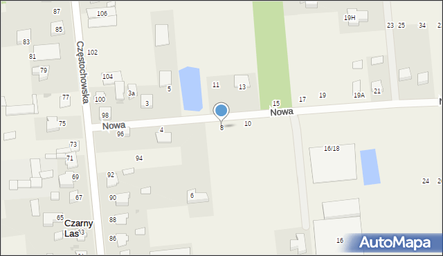 Czarny Las, Nowa, 8, mapa Czarny Las