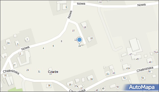 Czarże, Nowa, 14, mapa Czarże
