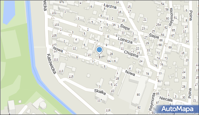 Czeladź, Nowa, 8, mapa Czeladź