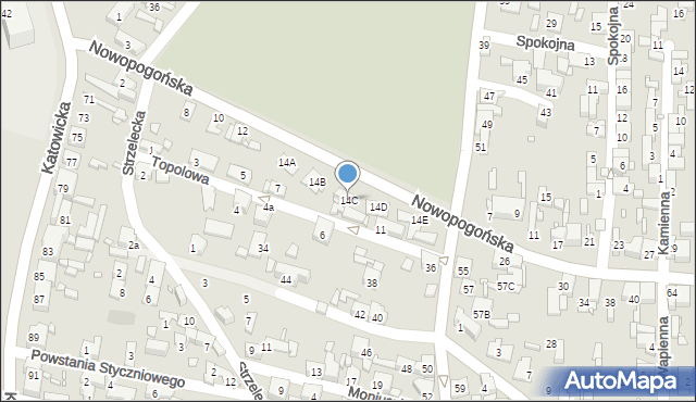 Czeladź, Nowopogońska, 14C, mapa Czeladź