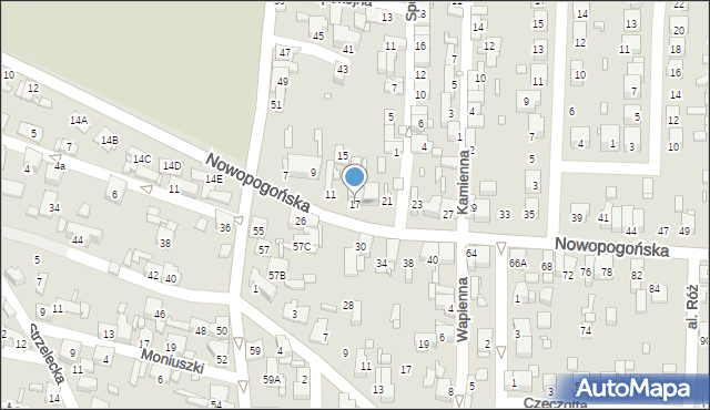 Czeladź, Nowopogońska, 17, mapa Czeladź