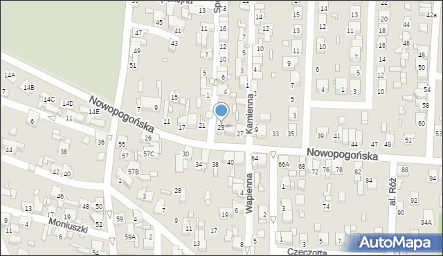 Czeladź, Nowopogońska, 23, mapa Czeladź