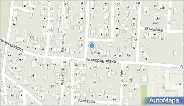 Czeladź, Nowopogońska, 39, mapa Czeladź