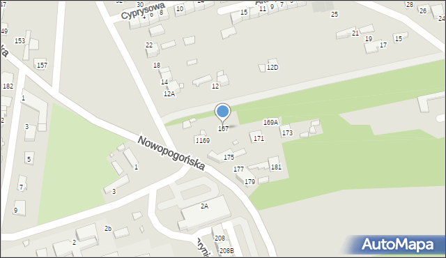 Czeladź, Nowopogońska, 167, mapa Czeladź