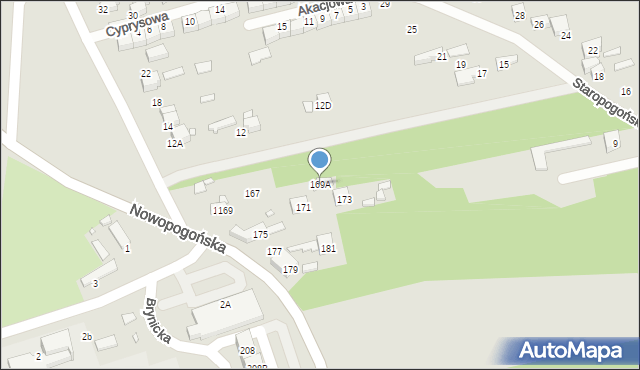 Czeladź, Nowopogońska, 169A, mapa Czeladź
