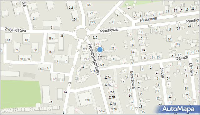 Czeladź, Nowopogońska, 223, mapa Czeladź
