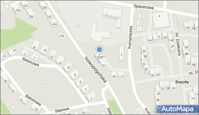 Czeladź, Nowopogońska, 231A, mapa Czeladź