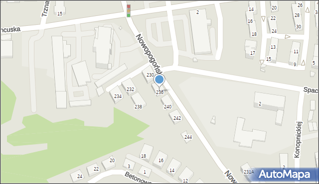 Czeladź, Nowopogońska, 236, mapa Czeladź