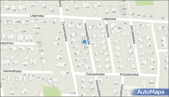 Częstochowa, Nowosądecka, 8, mapa Częstochowy