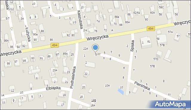 Częstochowa, Nowotarska, 3, mapa Częstochowy