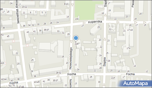 Częstochowa, Nowowiejskiego Feliksa, 11A, mapa Częstochowy