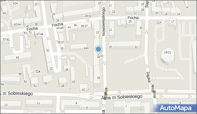 Częstochowa, Nowowiejskiego Feliksa, 24, mapa Częstochowy