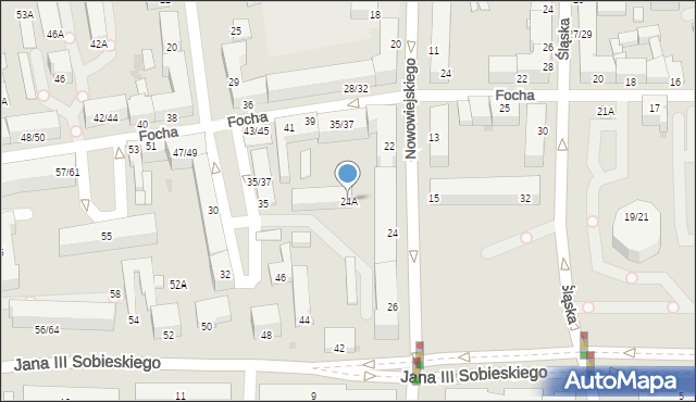 Częstochowa, Nowowiejskiego Feliksa, 24A, mapa Częstochowy