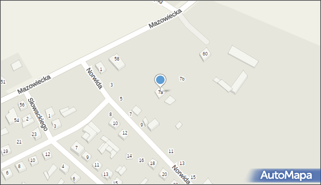 Czyżew, Norwida Cypriana Kamila, 7a, mapa Czyżew