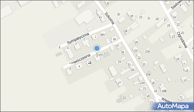 Dąbrowa, Nowoczesna, 2, mapa Dąbrowa