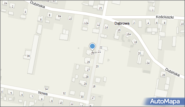 Dąbrowa, Nowa, 25, mapa Dąbrowa