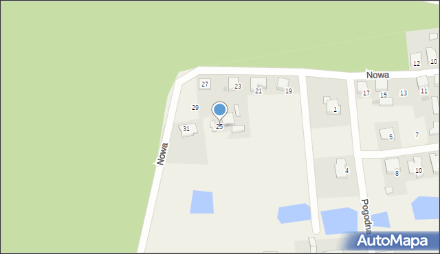 Dąbrówka Leśna, Nowa, 25, mapa Dąbrówka Leśna