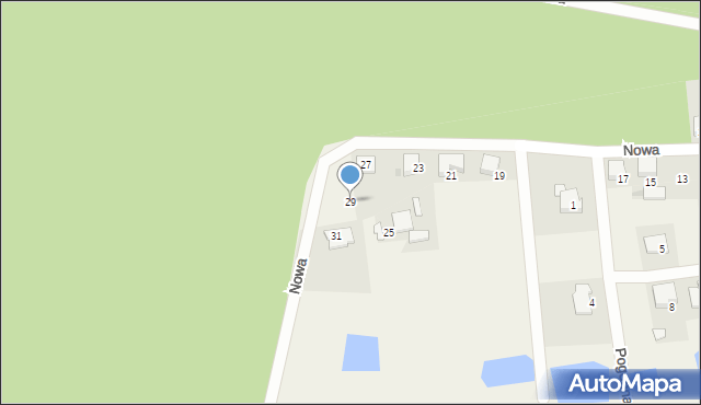 Dąbrówka Leśna, Nowa, 29, mapa Dąbrówka Leśna