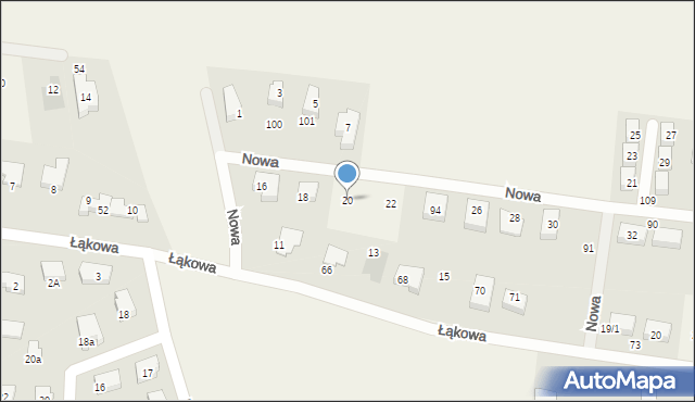 Dąbrówka Tczewska, Nowa, 20, mapa Dąbrówka Tczewska