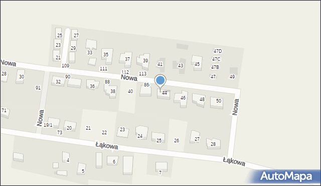 Dąbrówka Tczewska, Nowa, 44B, mapa Dąbrówka Tczewska