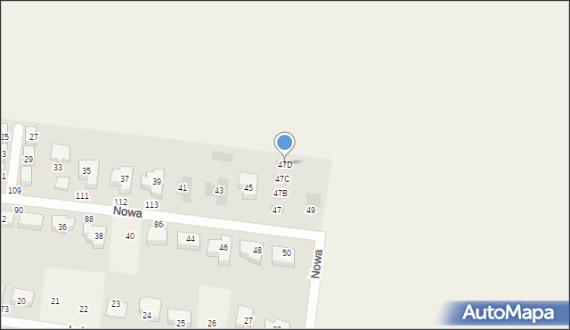 Dąbrówka Tczewska, Nowa, 47D, mapa Dąbrówka Tczewska