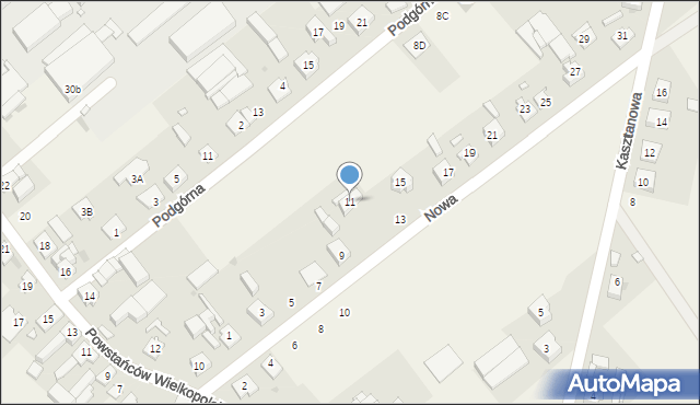 Dębno, Nowa, 11, mapa Dębno