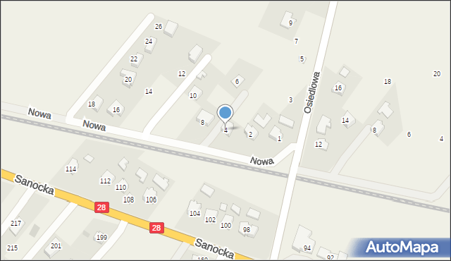 Długie, Nowa, 4, mapa Długie