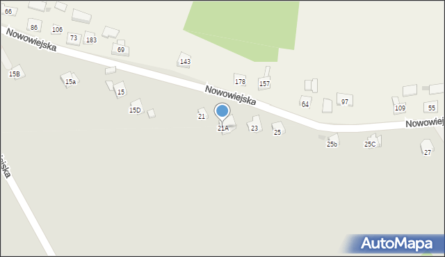 Dobczyce, Nowowiejska, 21A, mapa Dobczyce