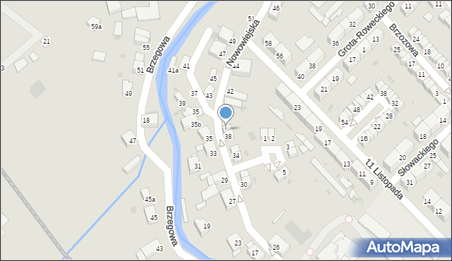 Dzierżoniów, Nowowiejska, 40, mapa Dzierżoniów