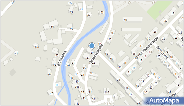 Dzierżoniów, Nowowiejska, 49, mapa Dzierżoniów