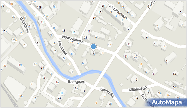 Dzierżoniów, Nowowiejska, 5, mapa Dzierżoniów