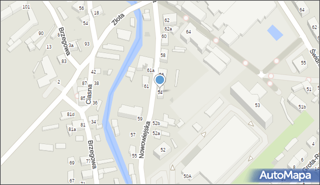 Dzierżoniów, Nowowiejska, 54, mapa Dzierżoniów